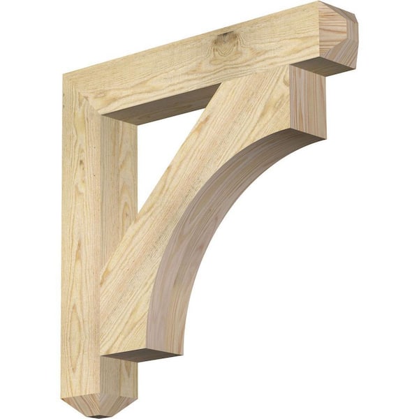 Ekena Millwork 4 in. x 26 in. x 26 in. Douglas Fir Westlake Craftsman Rough Sawn Bracket