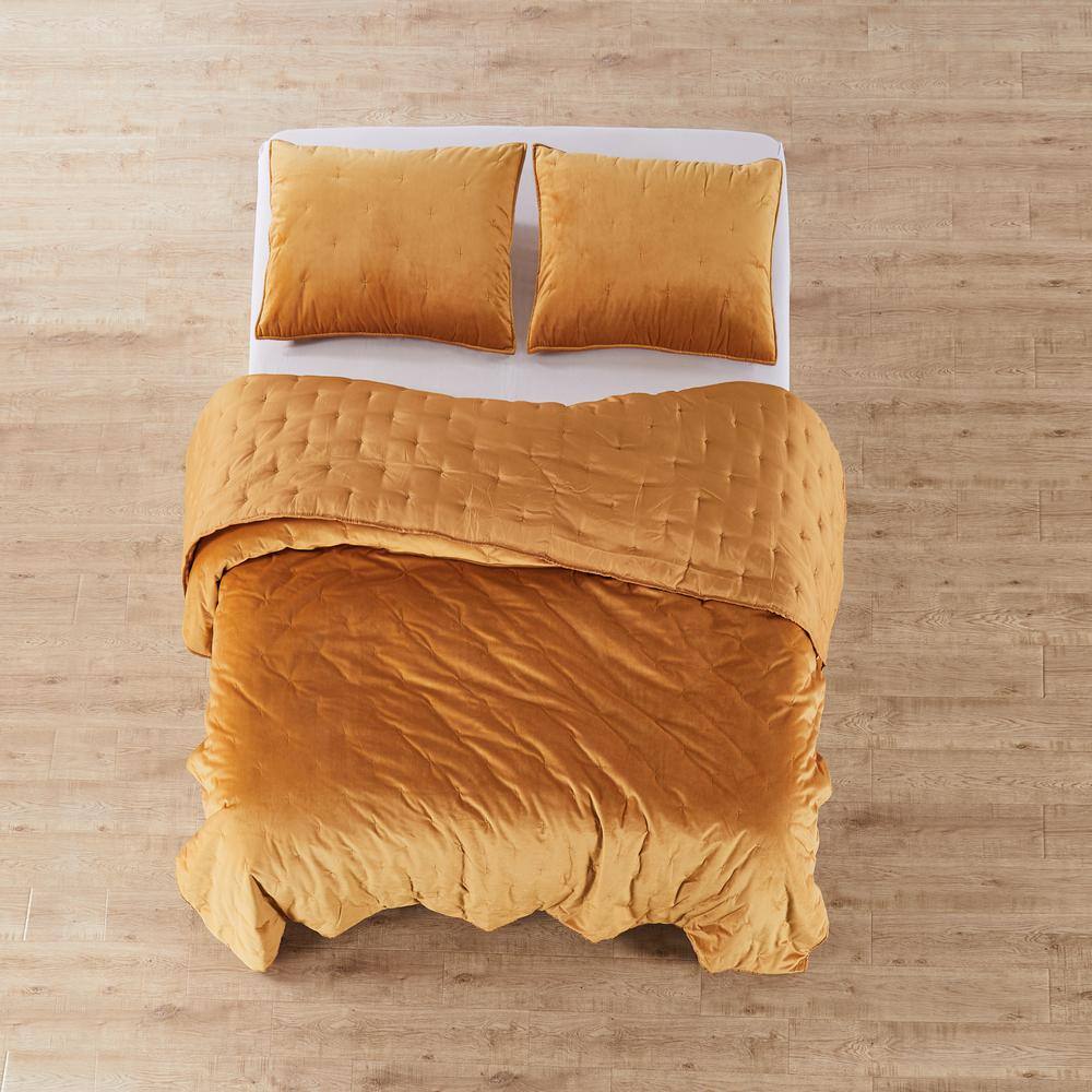 Mustard Velvet Full/Queen Reversible Quilt