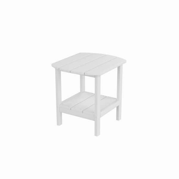 TIRAMISUBEST White Plastic HDPE Adirondack Side Table