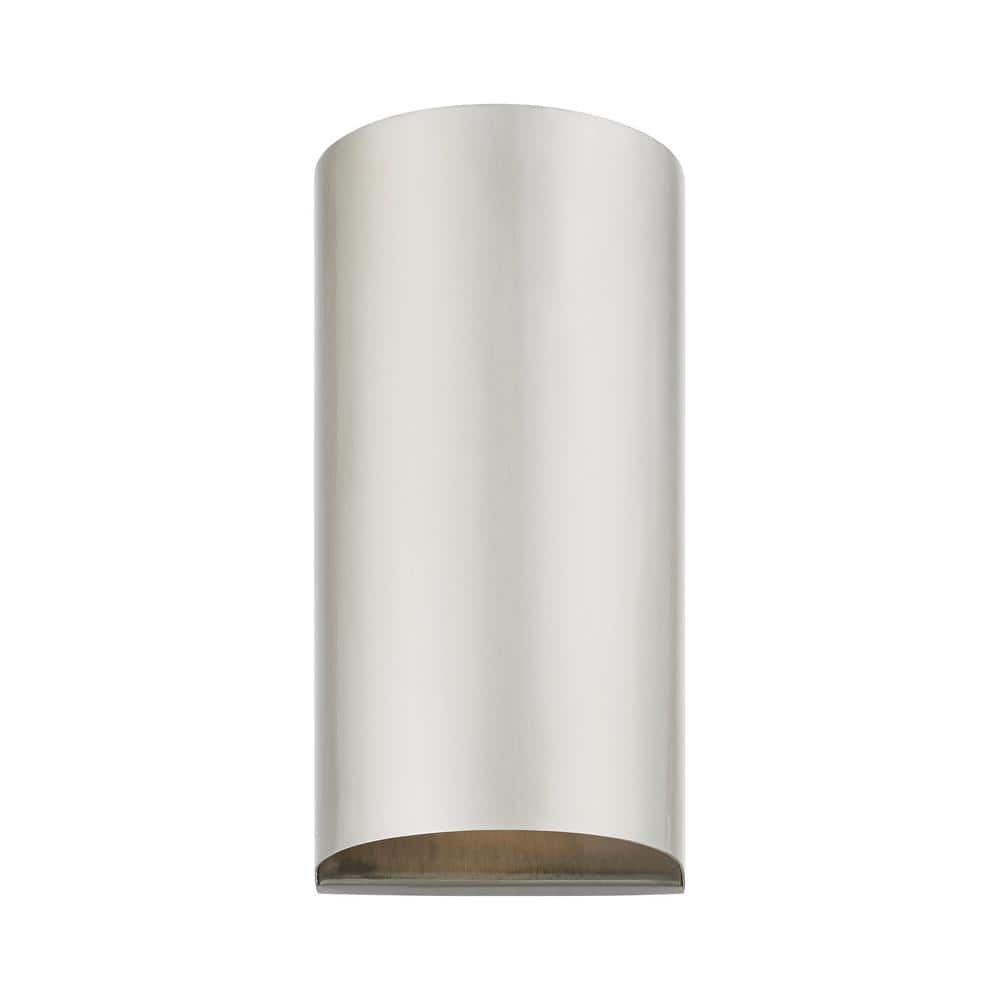 Brushed Nickel 1-Light Outdoor Wall Sconce, Dark Sky Compliant