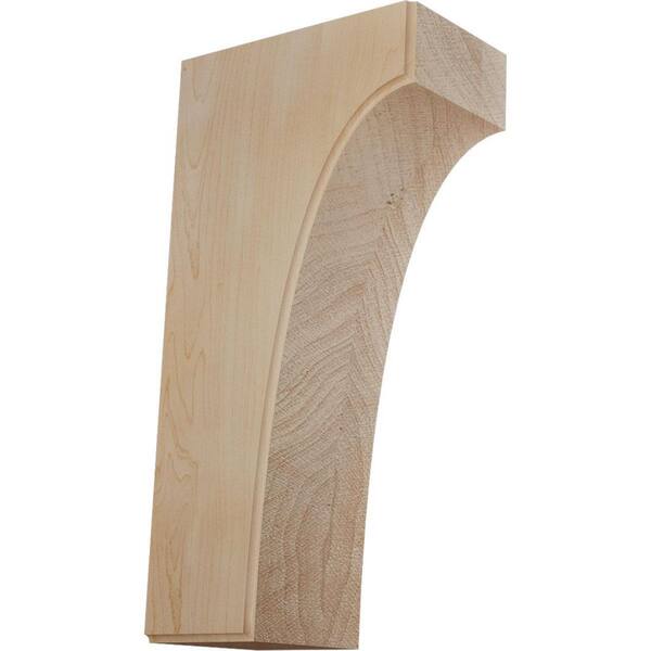 Ekena Millwork 3-1/2 in. x 6 in. x 12 in. Unfinished Maple Clarksville Corbel