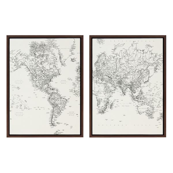 Kate and Laurel Sylvie Transitional Framed Canvas Wall Art 24 in. x 18 in. (Set of 2)