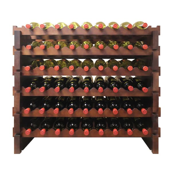Epicureanist 108 Bottle, Double Modular Wine Rack, Stained