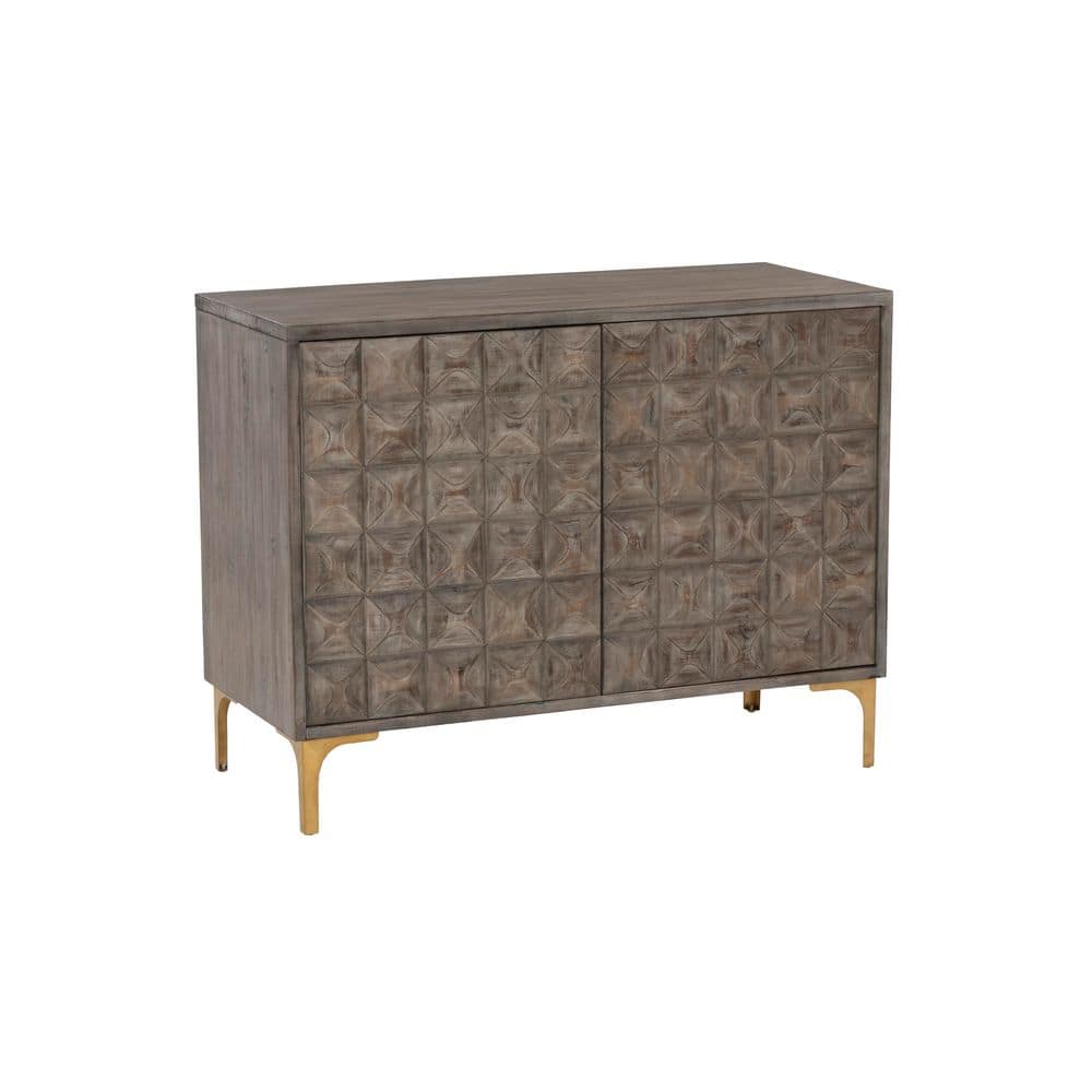 Coast to Coast Milo Textured Distressed Gray 36 in. H Accent Cabinet with 2 Shelves and 2 Doors price history on PriceWatchPro