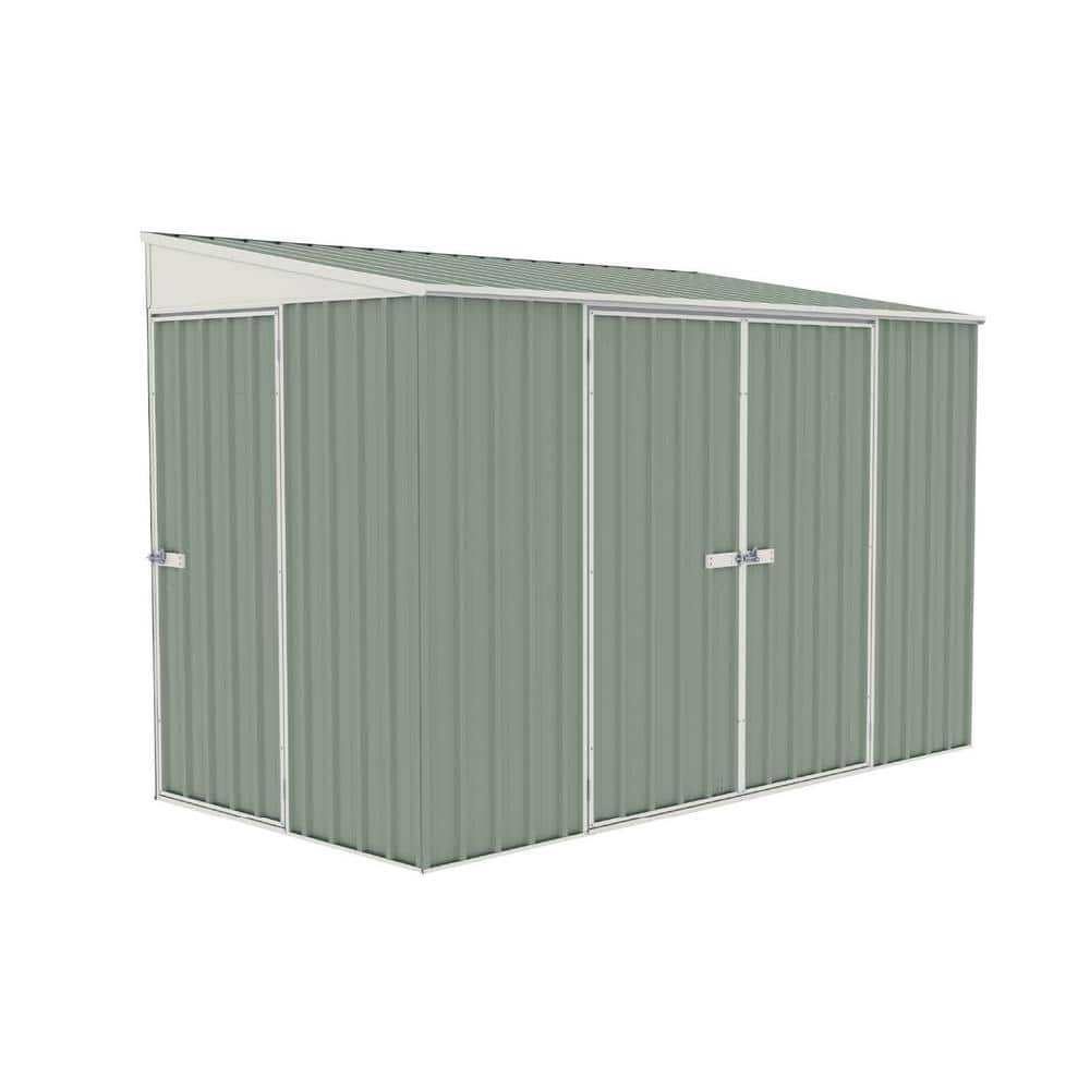10 ft. W x 5 ft. D Metal Bike Shed in Pale Eucalypt with SNAPTiTE Assembly 