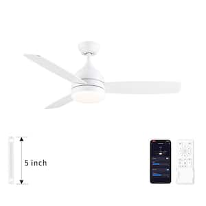 Splenda 48 in. Smart Indoor Matte White Standard Ceiling Fan with Light and Reversible Blades