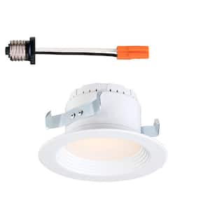 4 in. 4000K Bright White Integrated LED Recessed CEC-T20 Baffle Trim in White