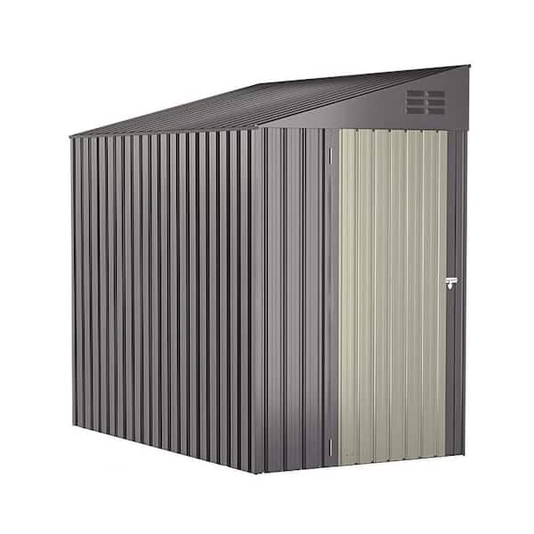 Sudzendf Gray 4 ft. W x 7 ft. D Metal Shed, Outdoor Storage