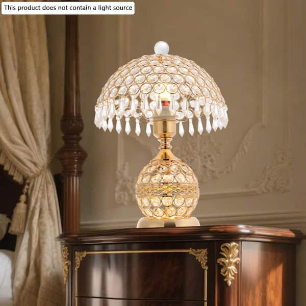 OUKANING Gold Luxury Decorative Crystal Table Lamp for