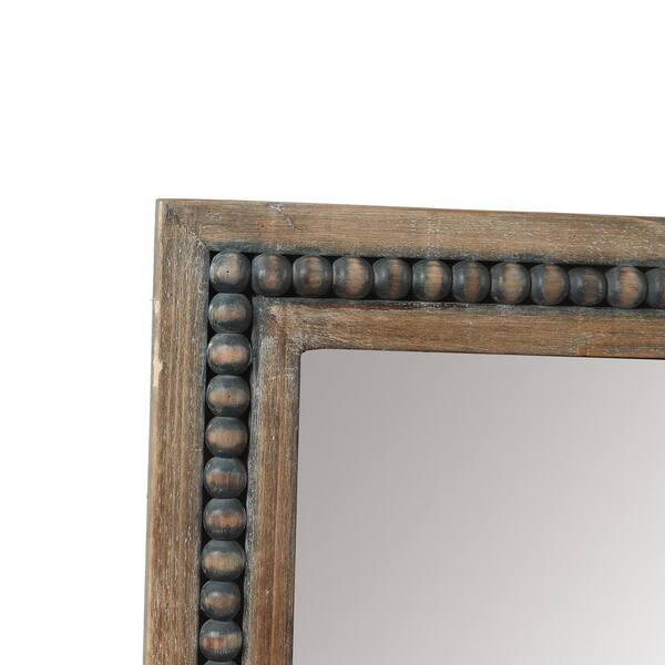 Details about   Luxen Home Rectangular Wood Window Frame Decorative Mirror in Natural 