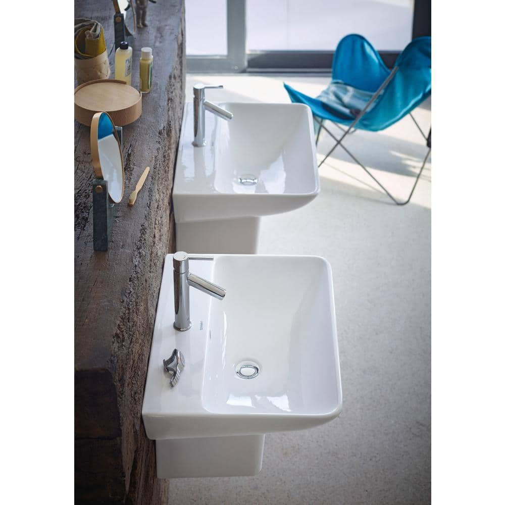 Starck Modern 24" White Ceramic Wall-Mount Bathroom Sink