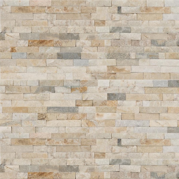 Arctic Golden Ledger Panel 6 in. x 24 in. Splitface Quartzite Wall Tile (35 cases/210 sq. ft. / Pallet)