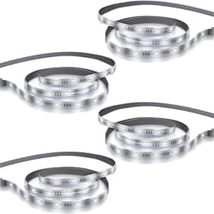 16 ft. Plug-In Integrated LED White Strip Light Cuttable and Linkable Onesync with Color Change CCT Selectable (4-Pack)