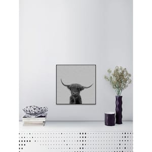 48 in. H x 48 in. W "Black & White Buffalo" by Marmont Hill Framed Canvas Wall Art
