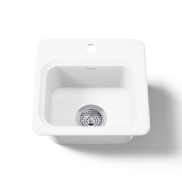 KOHLER Northland Drop-In Cast-Iron 15 in. 1-Hole Single Bowl