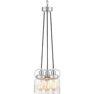 Calhoun Collection 3-Light Brushed Nickel Chandelier with Shade