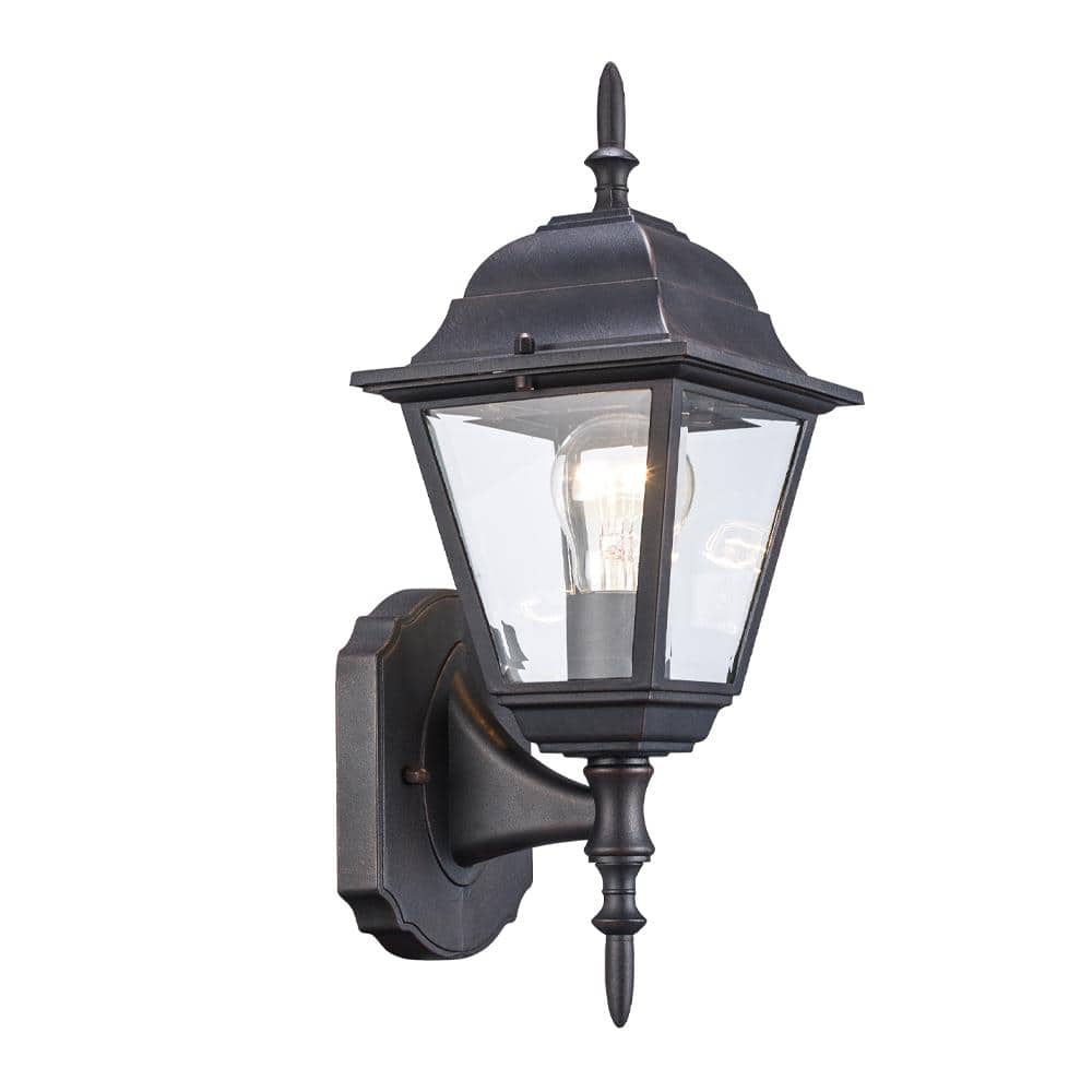Argyle 1-Light Rust Coach Outdoor Wall Light Fixture with Clear Glass price history on PriceWatchPro