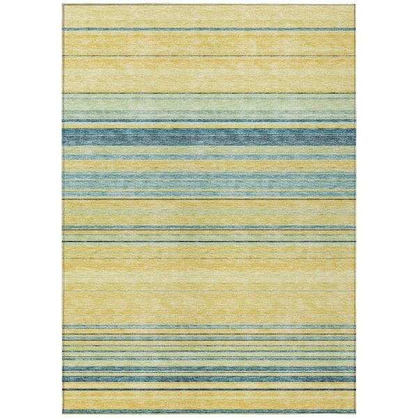 Chantille Machine Washable Indoor/Outdoor Abstract ACN979 Yellow 5 ft. x 7 ft. 6 in. Area Rug