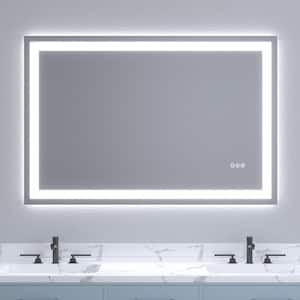 48 in. W x 32 in. H Rectangular Frameless LED Anti-Fog Wall Bathroom Vanity Mirror, Backlit & Front Light