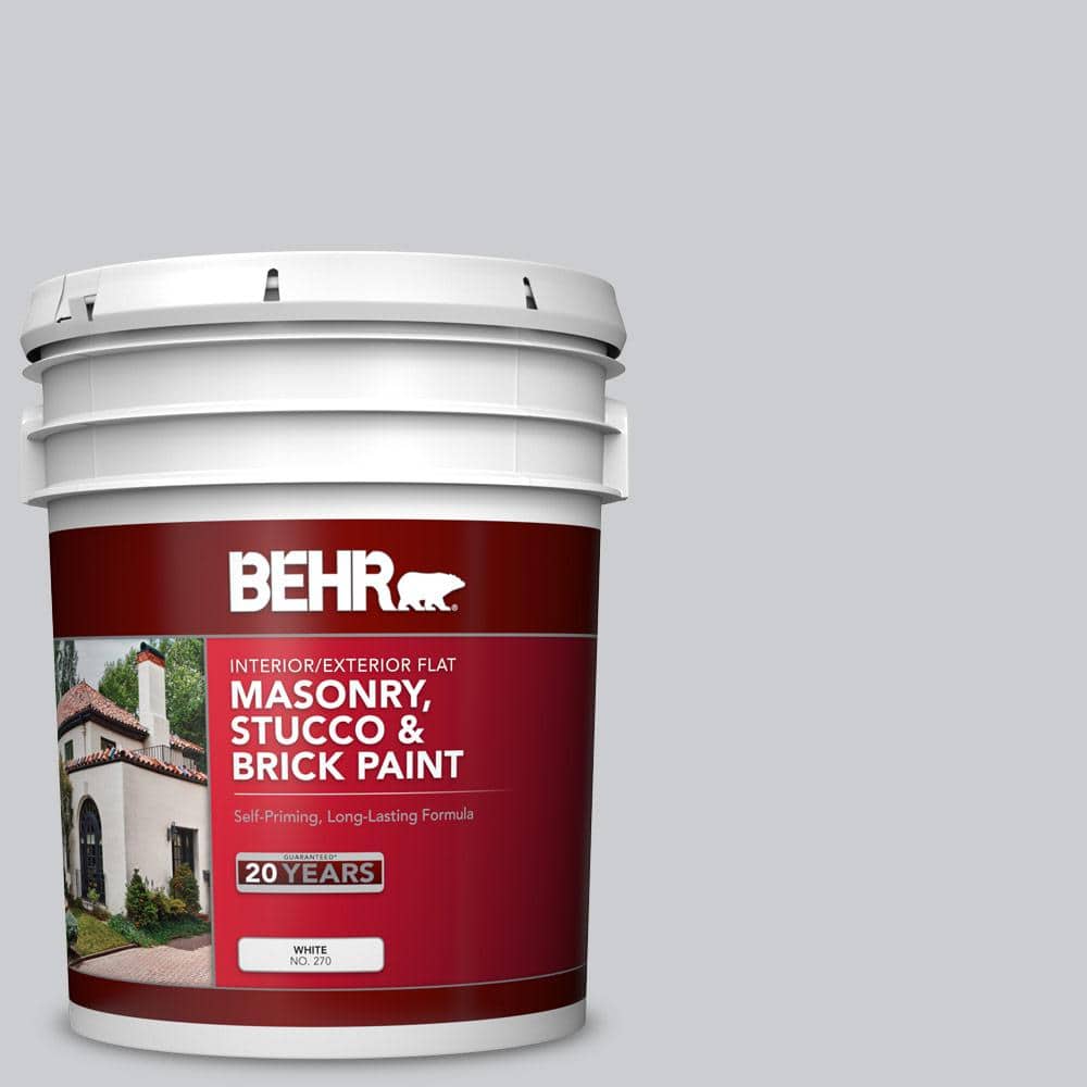 5 gal. #770E-2 Silver Screen color Flat Interior/Exterior Masonry, Stucco a