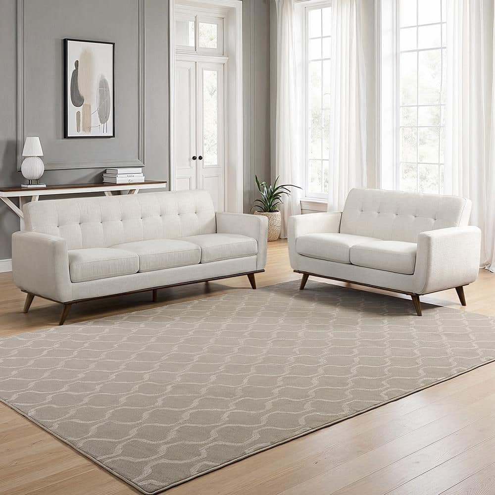 Lazzara Barrington 84 in W Flared Arm Textured Fabric Rectangle 2