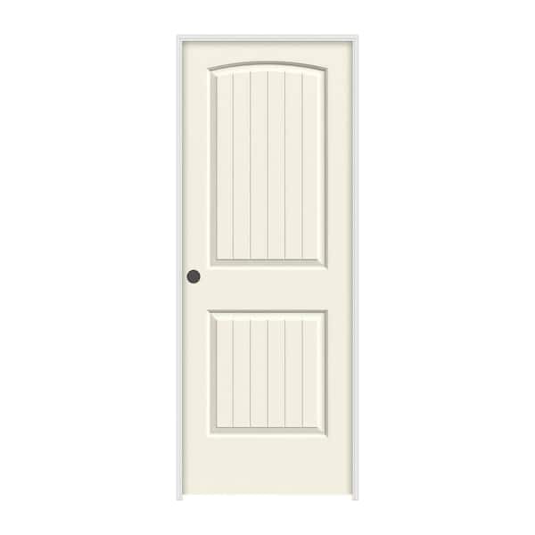 JELD-WEN 30 in. x 80 in. Santa Fe Vanilla Painted Right-Hand Smooth Solid Core Molded Composite MDF Single Prehung Interior Door