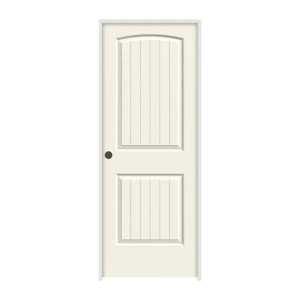 JELD-WEN 32 in. x 80 in. Santa Fe Vanilla Painted Right-Hand Smooth Solid Core Molded Composite MDF Single Prehung Interior Door