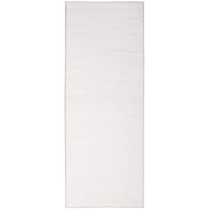 Washable Essentials Ivory Grey 2 ft. x 10 ft. All-over design Contemporary Runner Area Rug