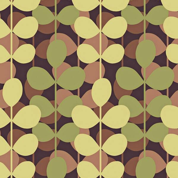 The Wallpaper Company 8 in. x 10 in. Multi Colored Modern Leaf Stripe Wallpaper Sample