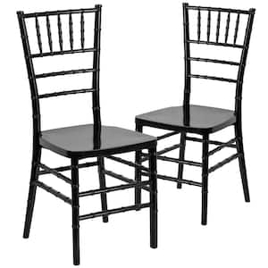 Black Resin Chiavari Chairs (Set of 2)