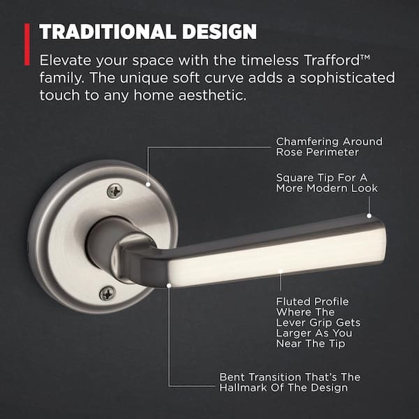 Kwikset Trafford Satin Nickel Reversible Round Straight Half Dummy