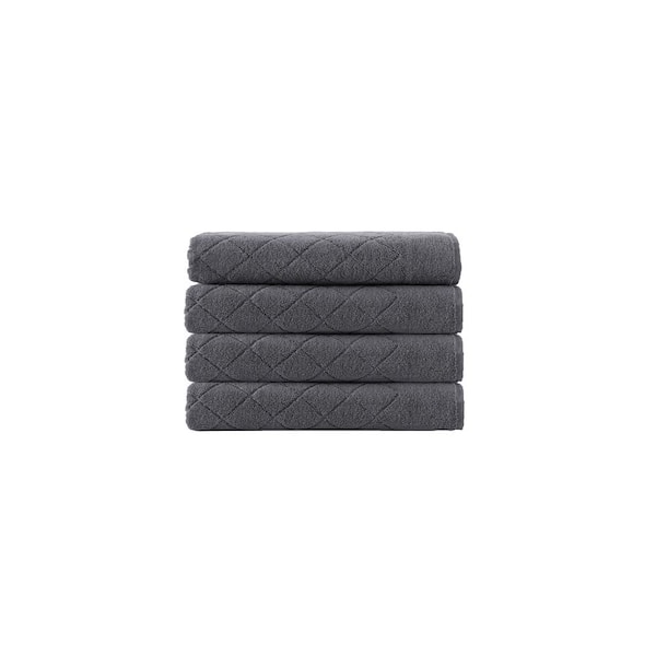 Enchante Home Gracious Turkish Cotton Hand Towel Set of 8 - Anthracite (Grey)