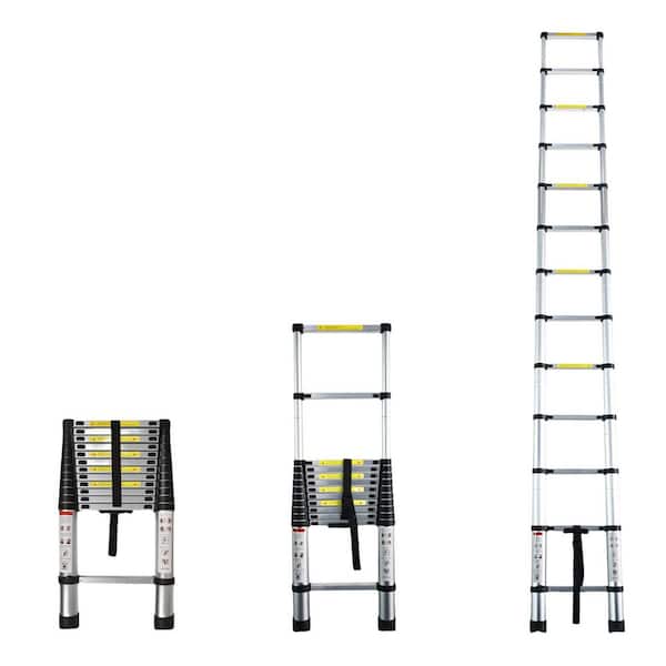 14.5 ft. Aluminum Telescoping Extension Ladder Lightweight Collapsible Ladder 330 lb. Capacity for RV Roof Attic Home