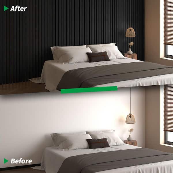Art3dwallpanels 2/5 in. x 1 ft. x 2 ft. Charcoal Black MDF