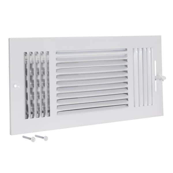 EZ-FLO 14 in. x 6 in. 3-Way Steel Wall/Ceiling Register, White 61616 ...