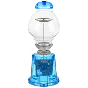 11 in. Translucent Gumball Machine - Coin-Operated Candy Dispenser Vending Machine and Piggy Bank - Blue