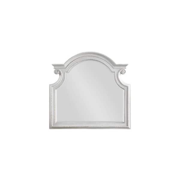 HomeRoots 46 in. W x 43 in. H Wood White Vanity Mirror