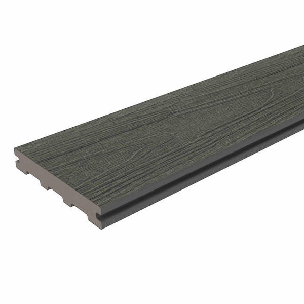 Bell Series 0.88 in. x 5.5 in. x 8 ft. Grooved Argentinian Silver Gray Composite Decking Board
