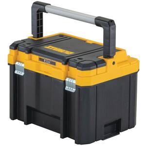 DEWALT 24-Inch One Touch Tool Box - Large Storage With Half Tray, Water Resistant, Soft Grip Handle