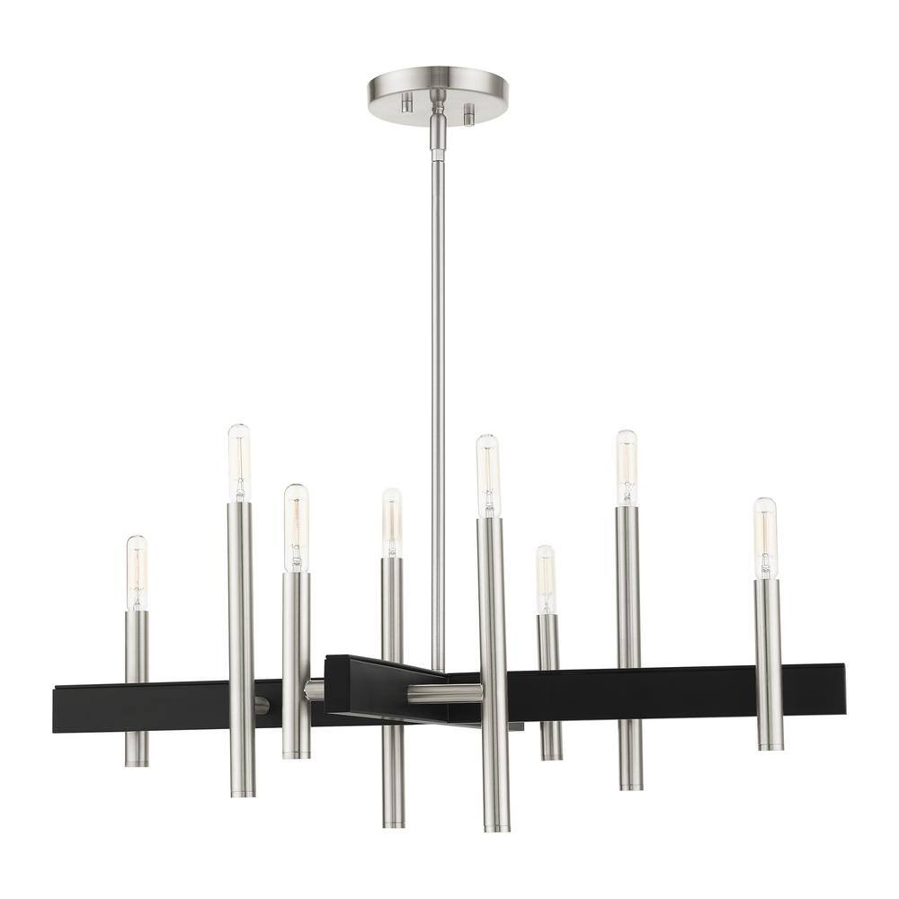 Brushed Nickel 28" 8-Light Candelabra Chandelier