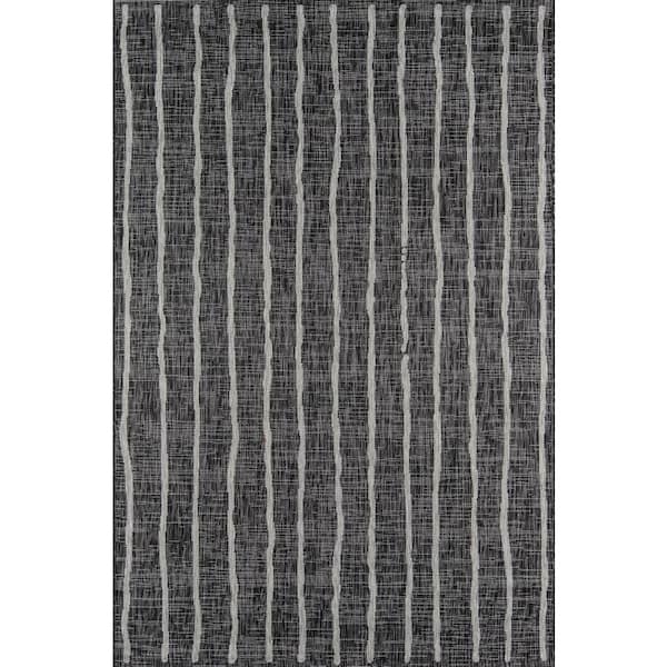 Momeni Sicily Charcoal 3 ft. 11 in. x 5 ft. 7 in. Indoor/Outdoor Area Rug