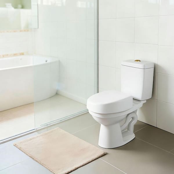 Raised Toilet Seat, 350 lbs. Capacity, 5 in. Lift Height, Commode Elevated Toilet Seat Riser with Enlarged Opening
