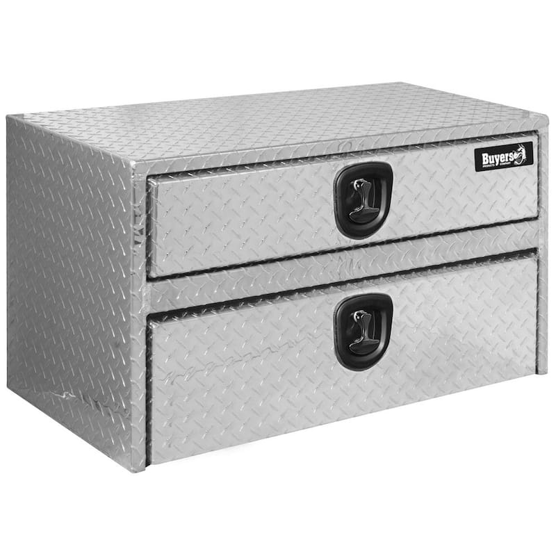 20 in. x 18 in. x 36 in. Diamond Plate Tread Aluminum Underbody Truck Tool Box with Drawer