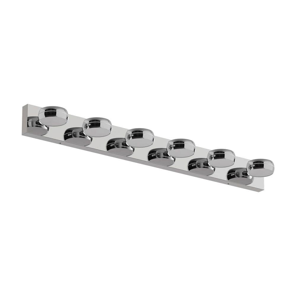 43 in. 6-Light Chrome LED Bathroom Vanity Light Lighting Fixture Over Mirror price history on PriceWatchPro