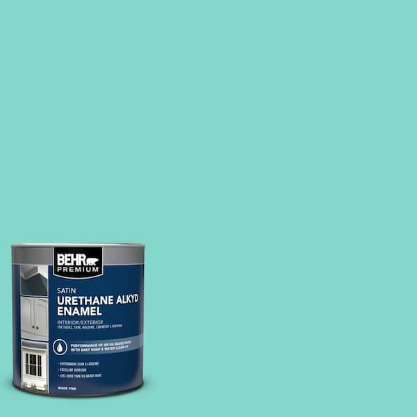 BEHR PREMIUM 1 qt. Home Decorators Collection #HDC-MD-09 Island Oasis Satin Enamel Urethane Alkyd Interior/Exterior Paint