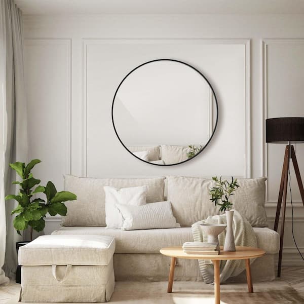 Round Mirror Circle Mirror For Wall Metal Framed Wall-mounted Mirror For  Wall Decor Decorative Mirrors For Entryway Living Room Bedroom