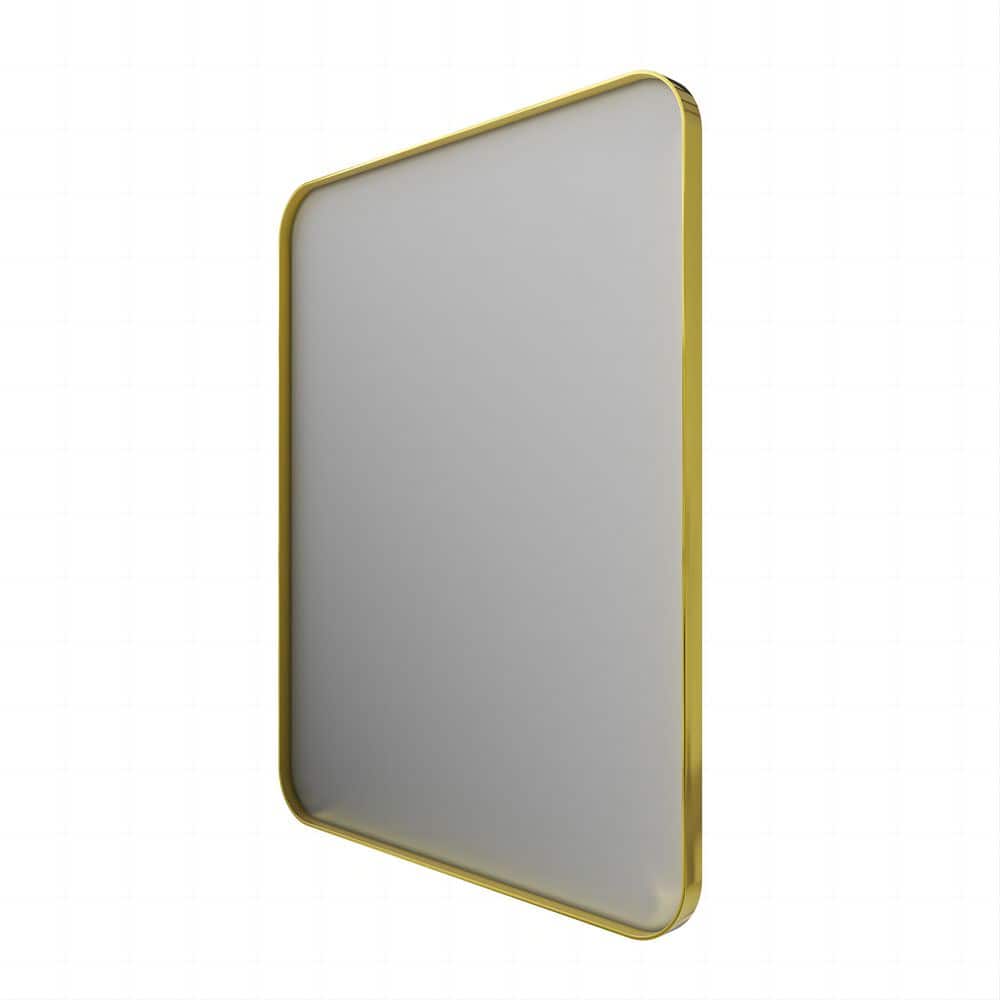 30 in. W x 30 in. H Rectangular Aluminum Framed Wall Bathroom Vanity Mirror in Gold price history on PriceWatchPro