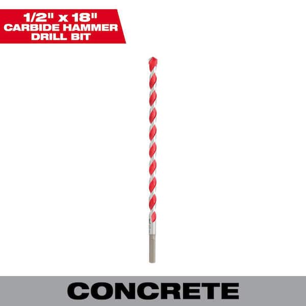 Milwaukee 1/2 in. x 16 in. x 18 in. Carbide Hammer Drill Bit for