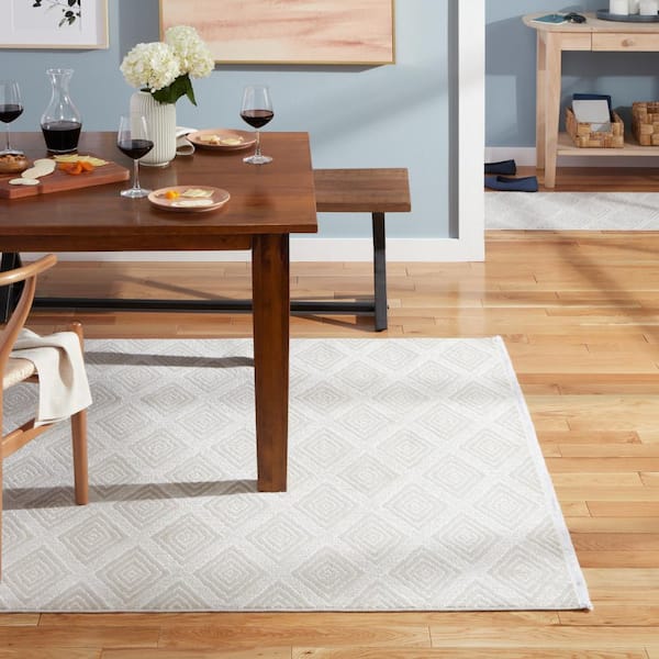 Everyday Rein Solid Diamond Beige 5 ft. x 7 ft. Machine Washable Area Rug