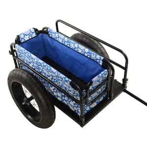 EV Bicycle Cargo and Surfboard Trailer with Blue Cover